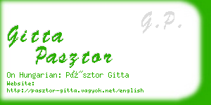 gitta pasztor business card